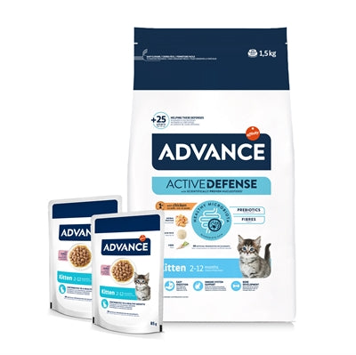 Advance Cat Kitten Chicken / Rice + 2 Pouches Chicken