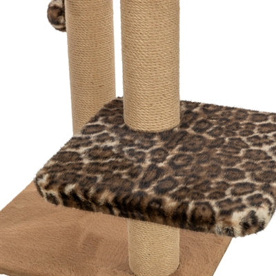 Trixie Krabpaal Leo Panterprint Ligplaats Met Boog Bruin